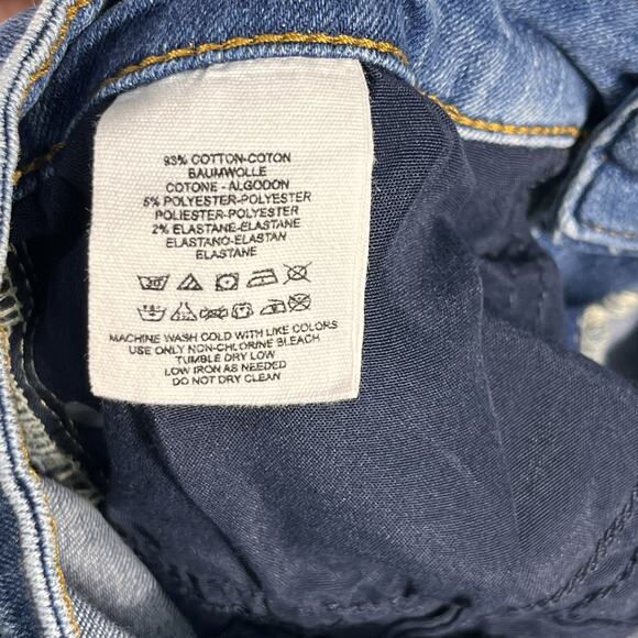 Free People Jeans Raw Straight Boot Hem Mid Rise Blue 61502-16515125 Size 28 - Picture 10 of 11